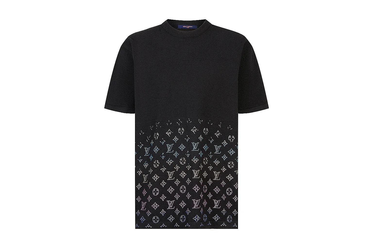 kakofindlist.com Louis Vuitton Black Monogram Hem Tee 0225 Black short-sleeve-tee product image