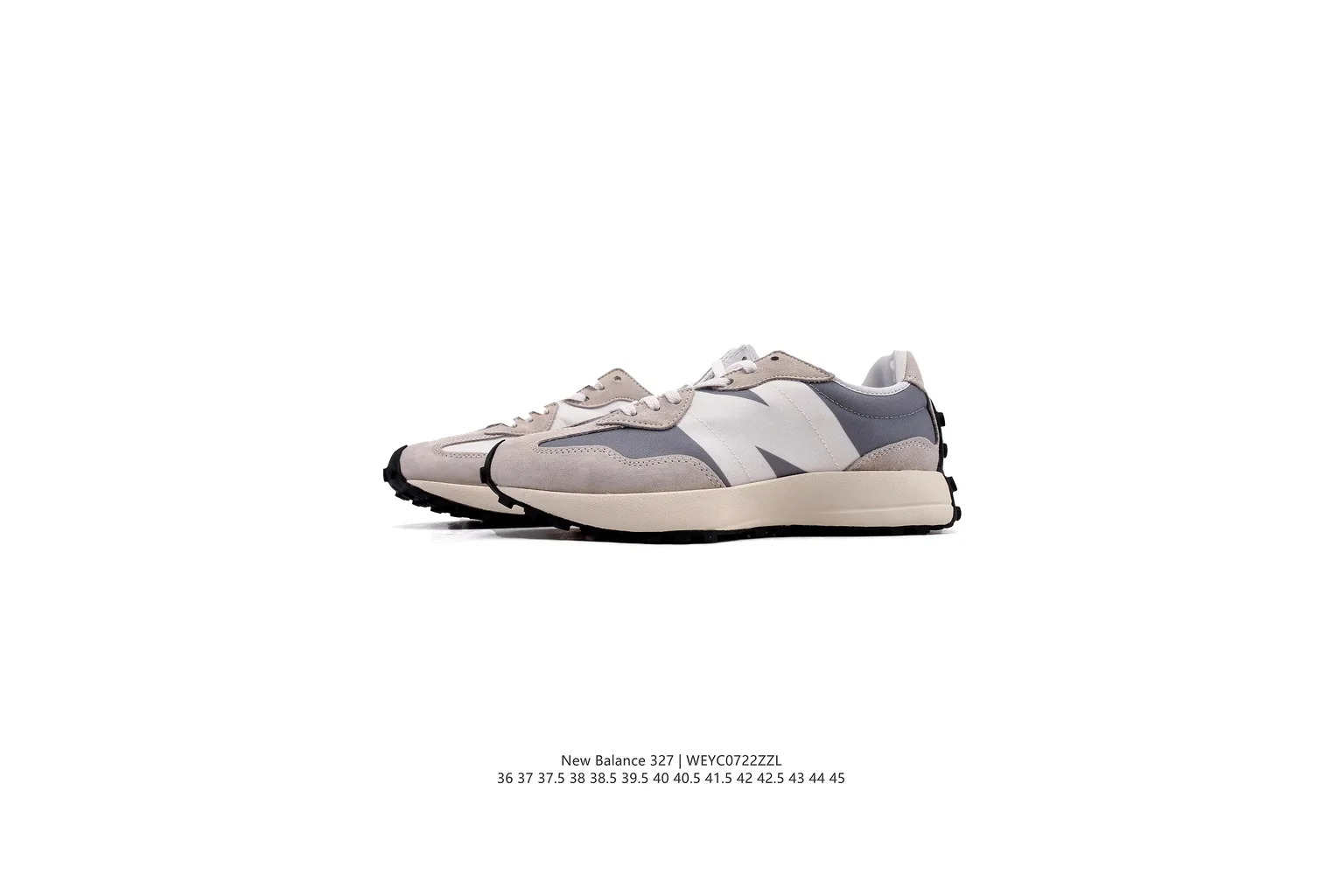 New Balance 327 Grey Cream classic runner six photo view thumbnail 2