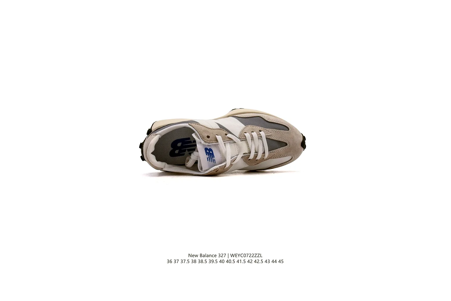 New Balance 327 Grey Cream classic runner six photo view thumbnail 3