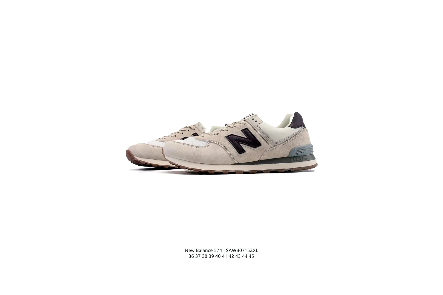 New Balance 574 Cream Grey classic runner six photo view thumbnail 2