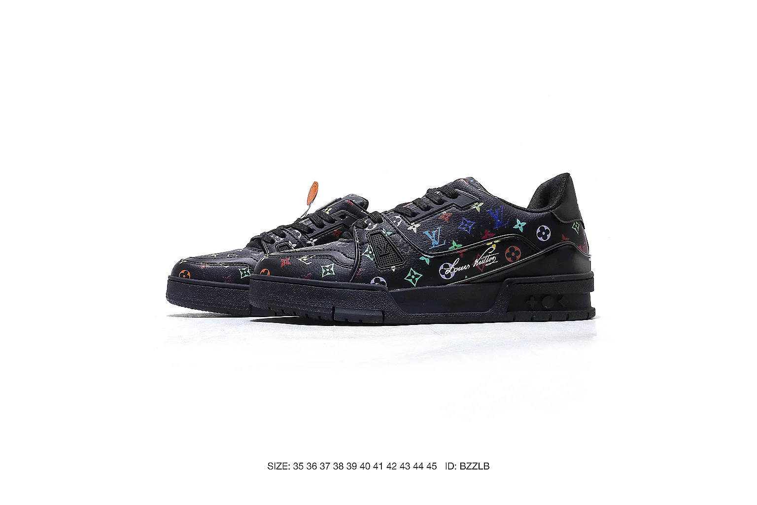 Nike Air Force style low-top Black Floral 7425 budget find six-photo gallery thumbnail 2