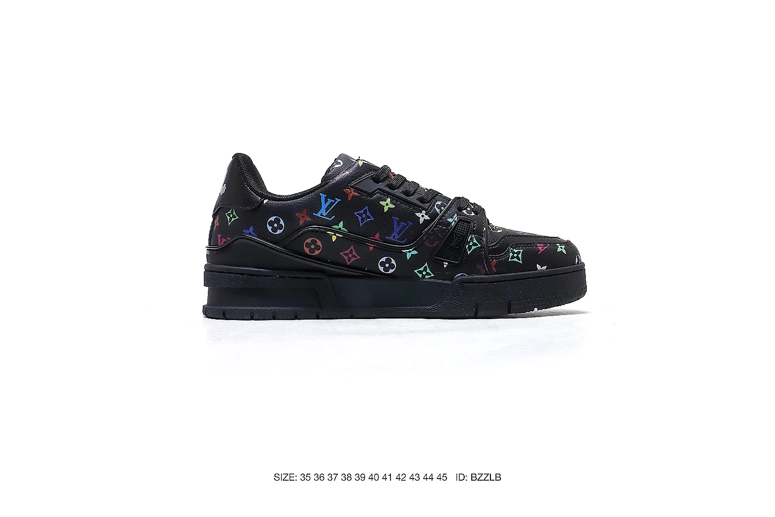 Nike Air Force style low-top Black Floral 7425 budget find six-photo gallery thumbnail 3