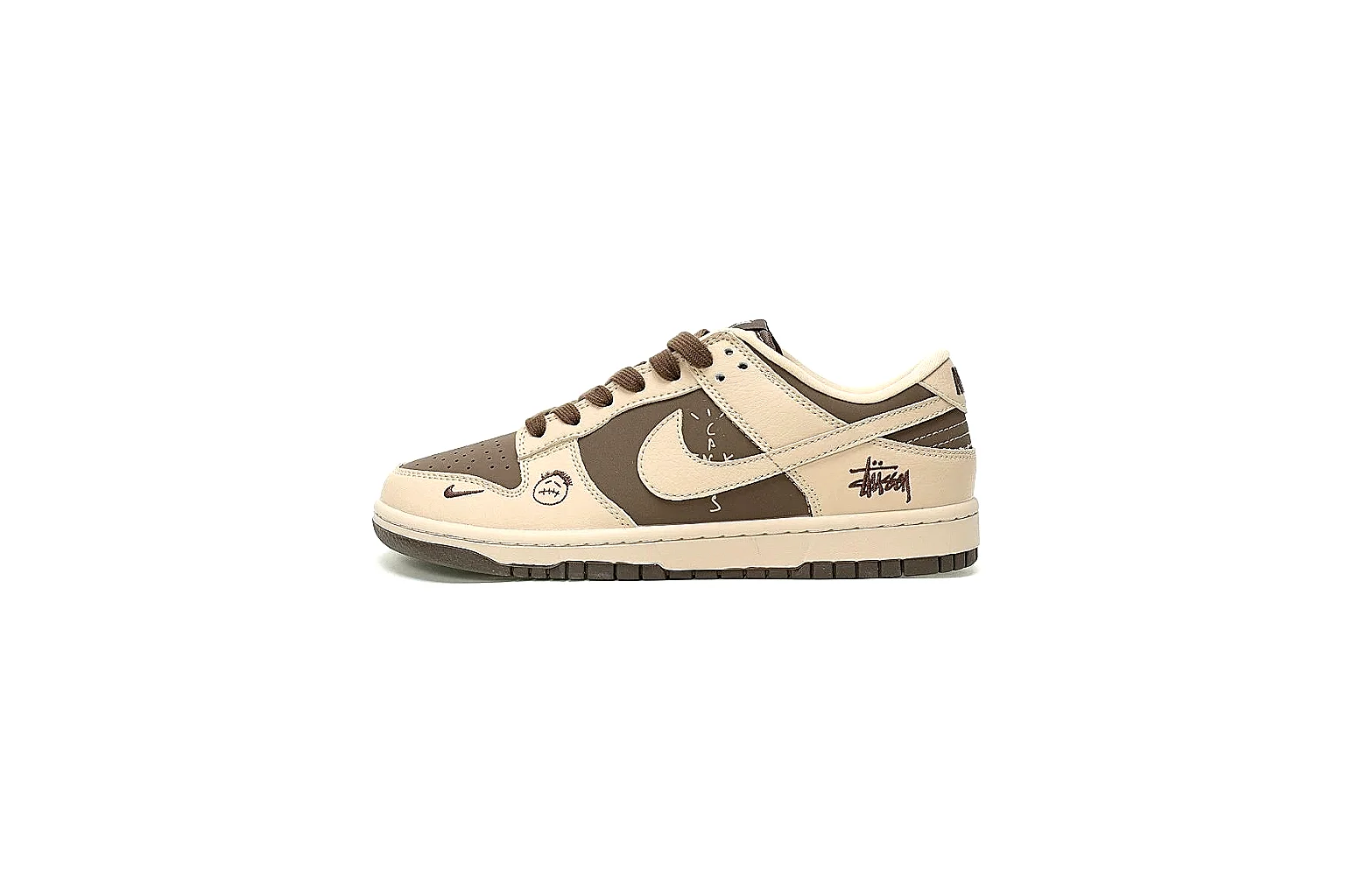 Kako Find List budget photos for Nike Beige Brown Low Court Sneaker