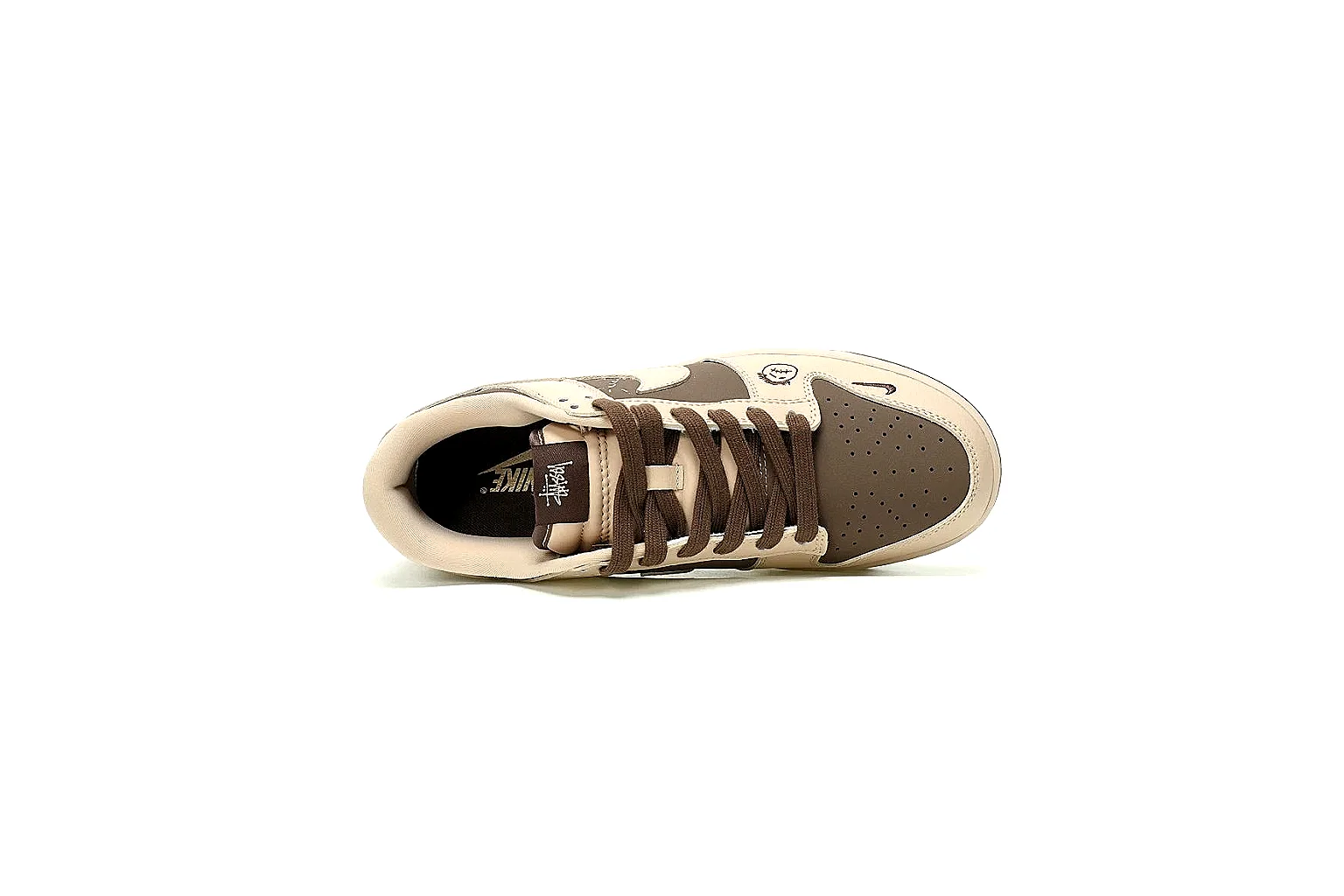 Kako Find List budget photos for Nike Beige Brown Low Court Sneaker thumbnail 3