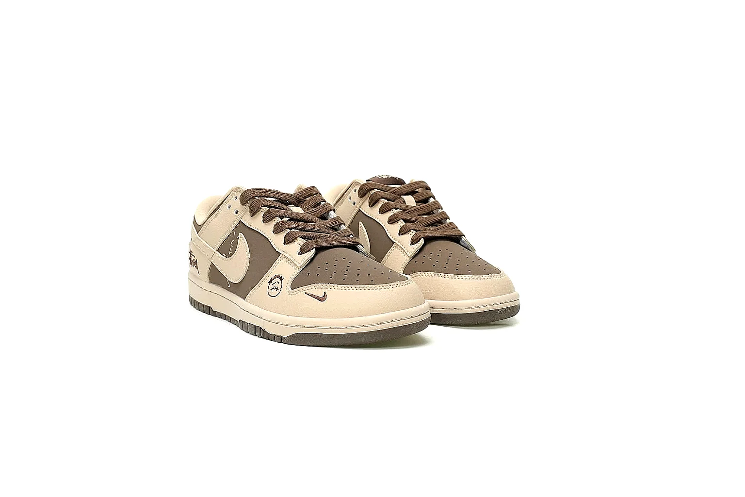 Kako Find List budget photos for Nike Beige Brown Low Court Sneaker thumbnail 5