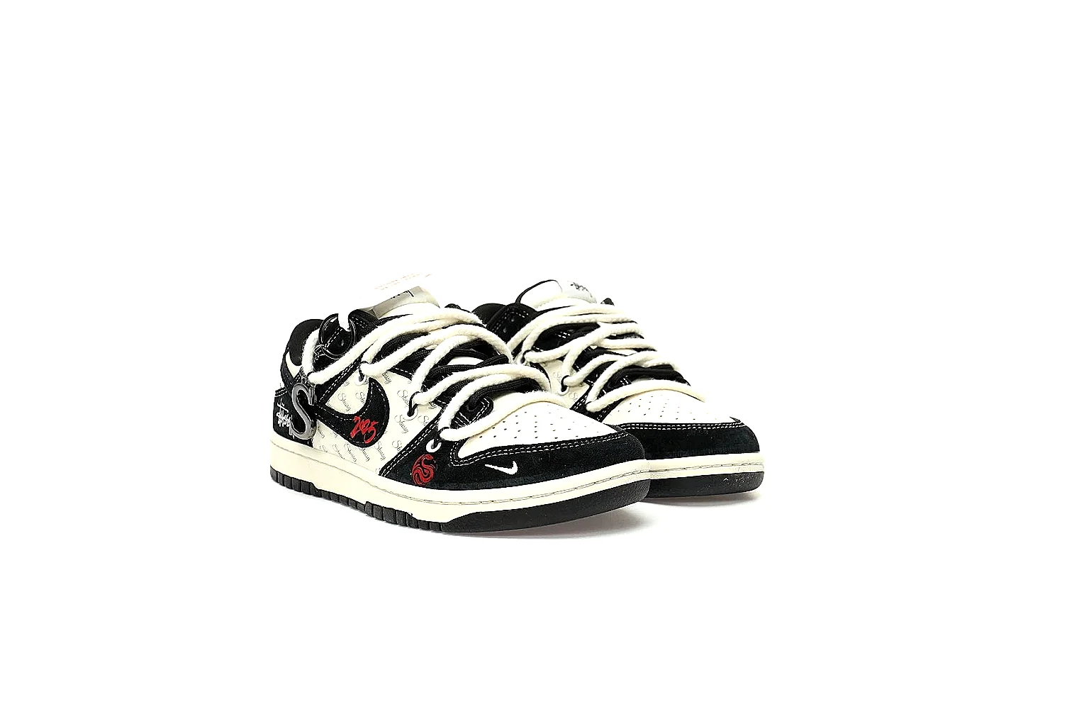 Kako Find List budget photos for Nike Black Red Low Court thumbnail 5