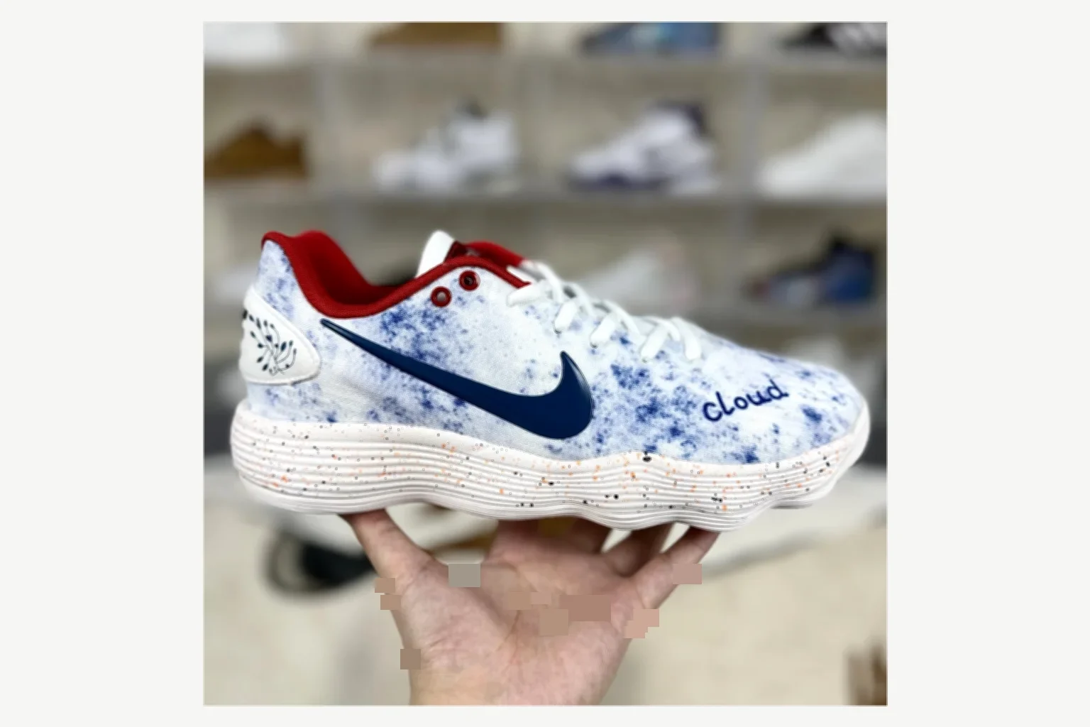 Nike White Blue Speckle Low Top value find image SKU 1194923813