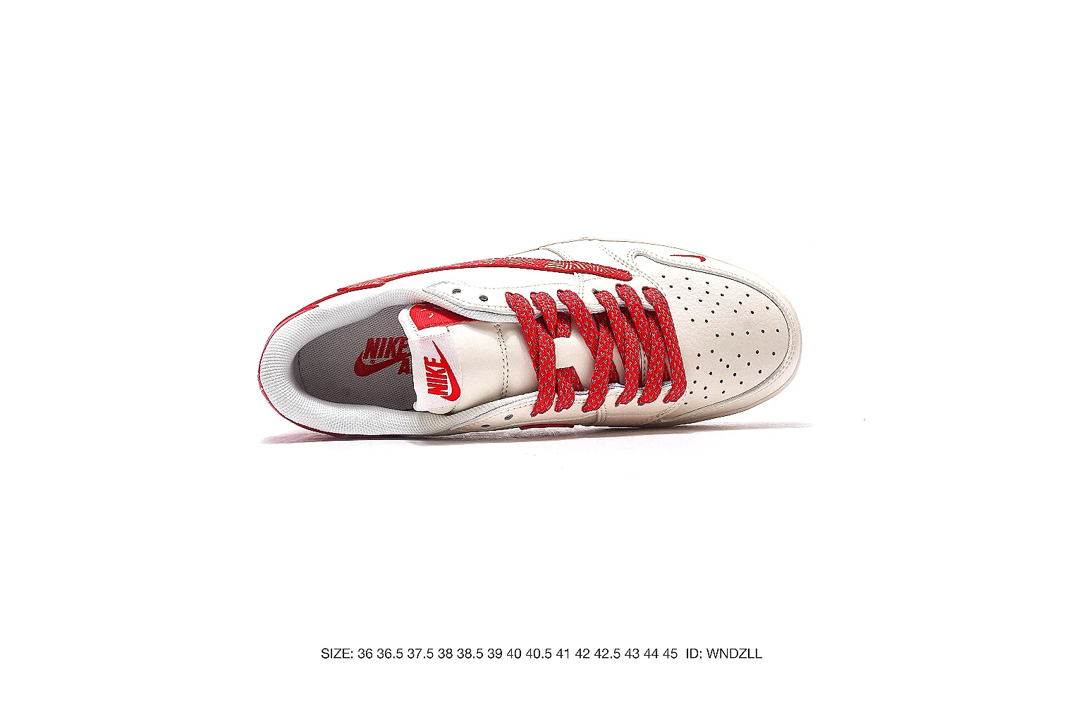 Nike Dunk Low White Red 5682 budget find six-photo gallery thumbnail 4