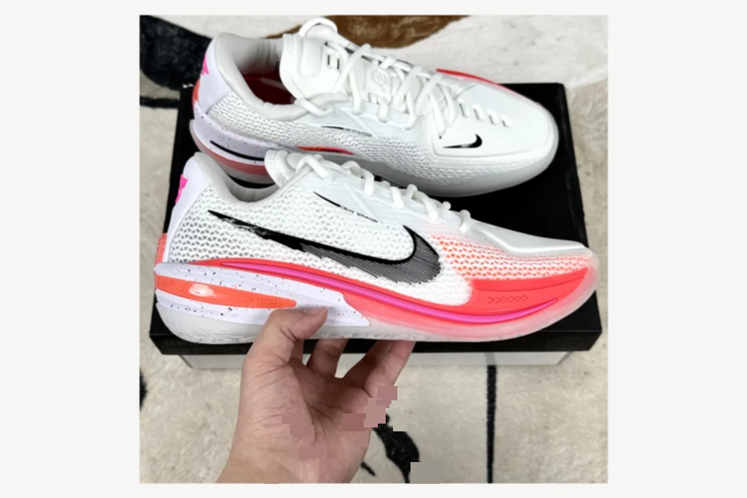 Nike Air Zoom GT Cut 1 White Black Low Top value find image SKU 1194924924