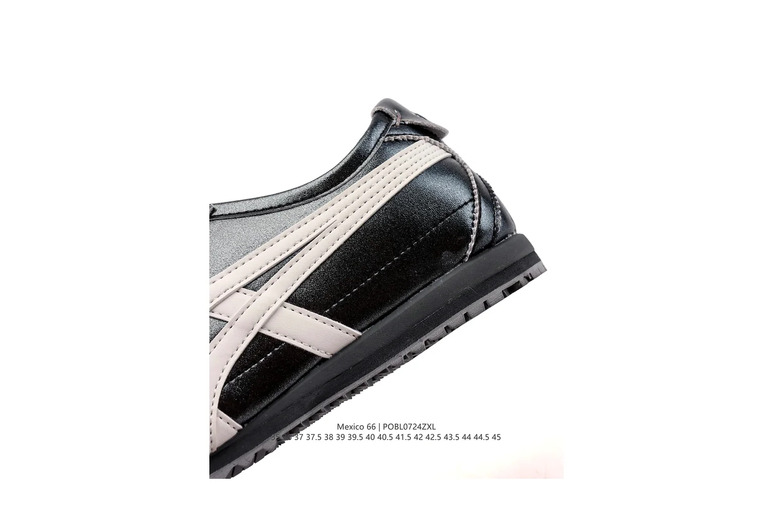 Onitsuka Tiger Mexico 66 Black Silver slim retro low top six photo view thumbnail 6