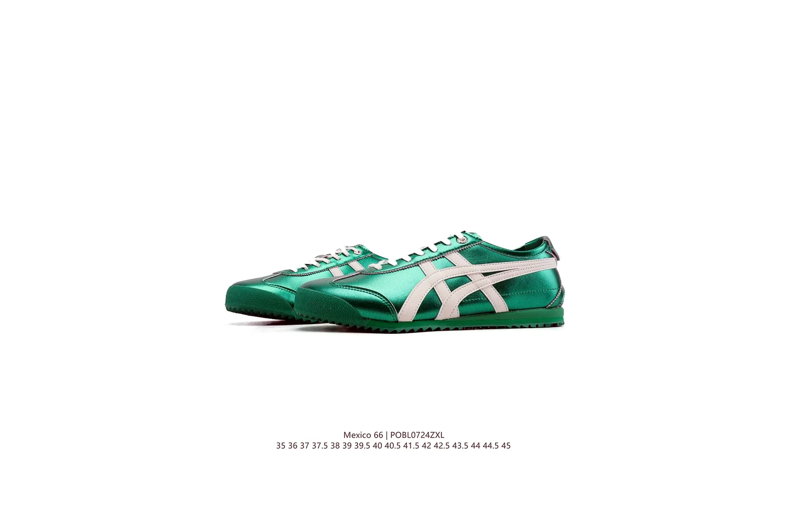 Onitsuka Tiger Mexico 66 Green White slim retro low top six photo view thumbnail 2