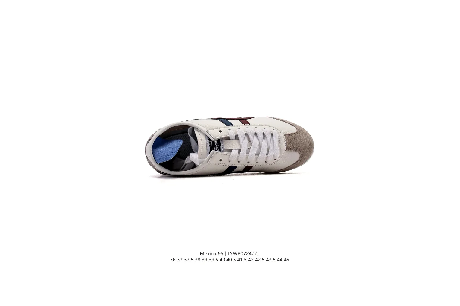 Onitsuka Tiger Mexico 66 White Navy Burgundy slim retro low top six photo view thumbnail 3