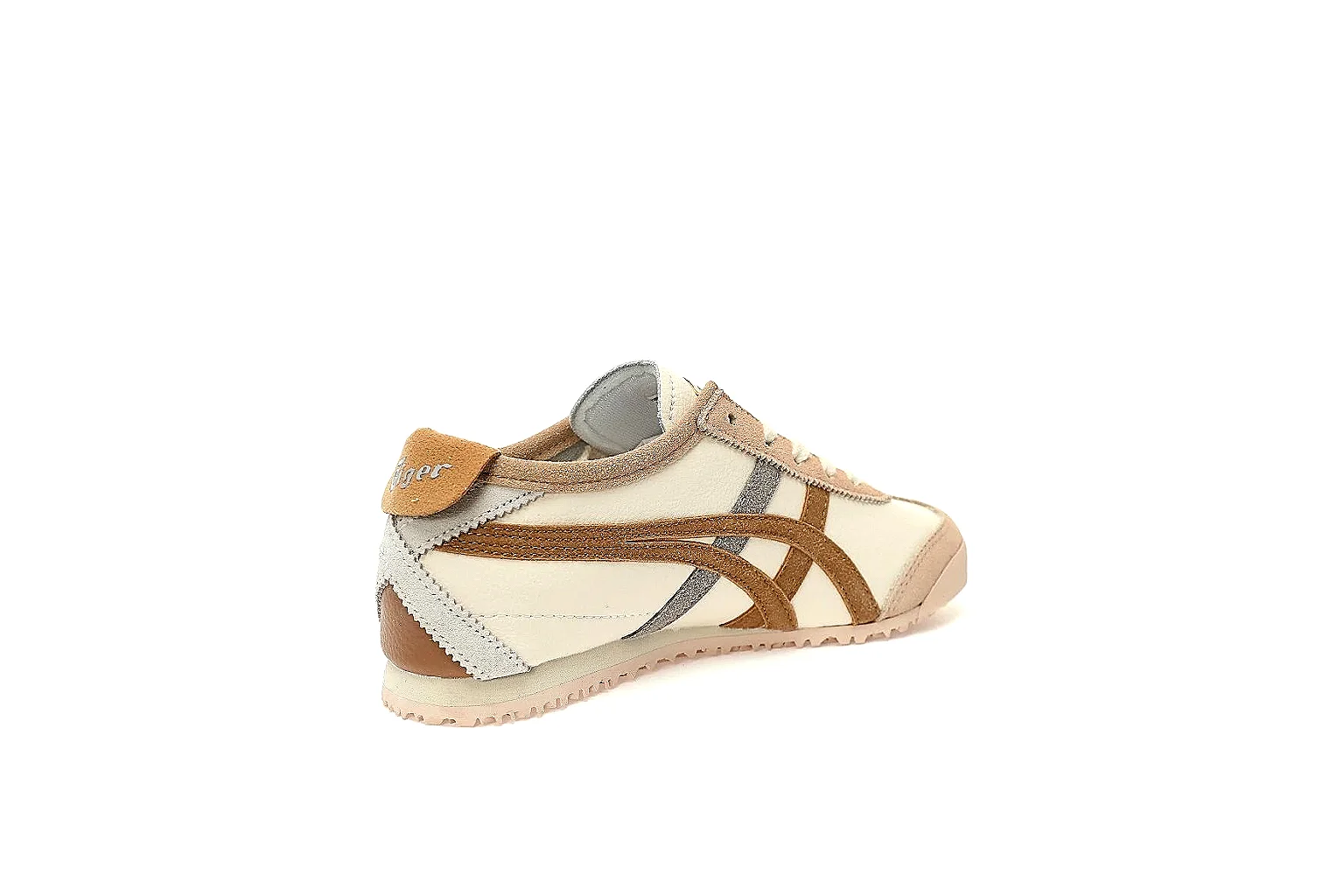 Onitsuka Tiger cream trainer pair view with brown stripes thumbnail 3