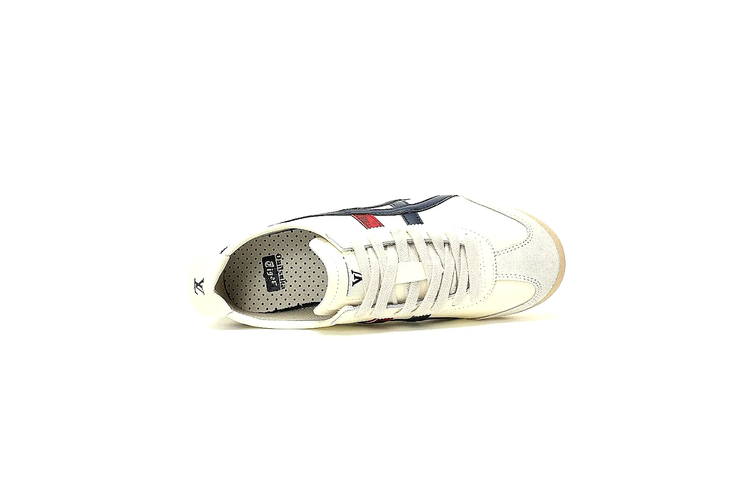 CNY 340 cream navy red low-top trainer small haul find with gum outsole thumbnail 3