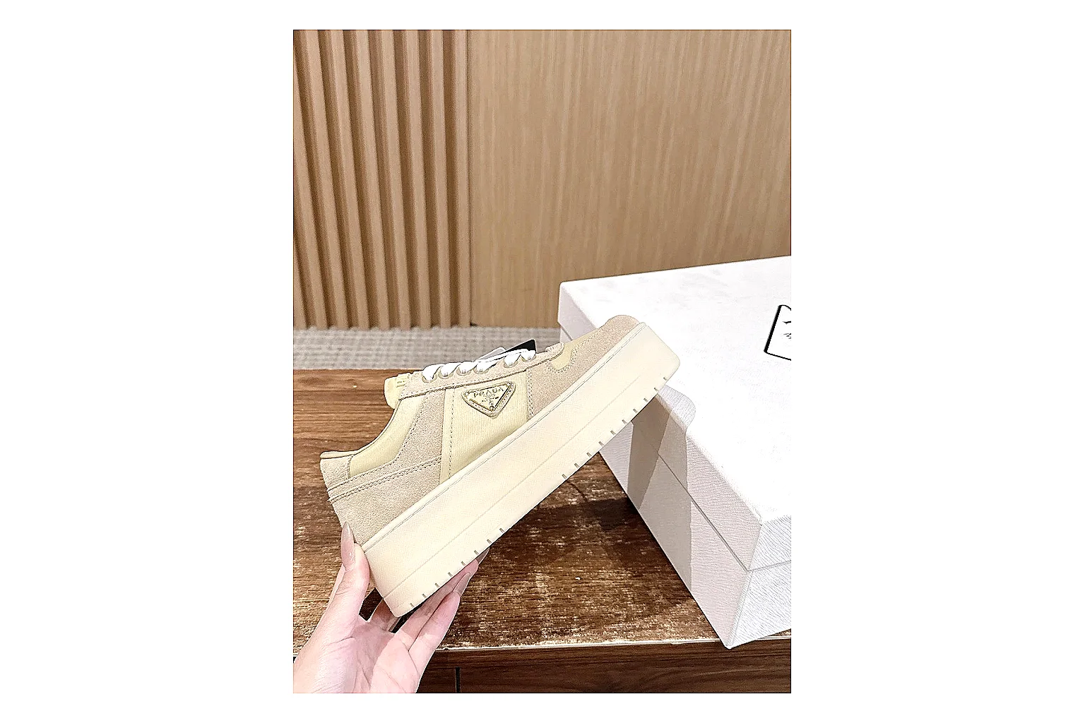 kakofindlist.com Cream Beige Platform Low 8823 Cream Beige low-top product image thumbnail 5