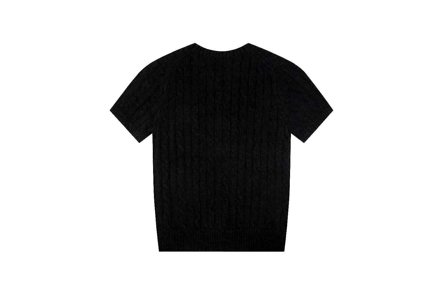 kakofindlist.com Polo Ralph Lauren Black Cable Knit Polo 0679 Black short-sleeve-knit product image thumbnail 3
