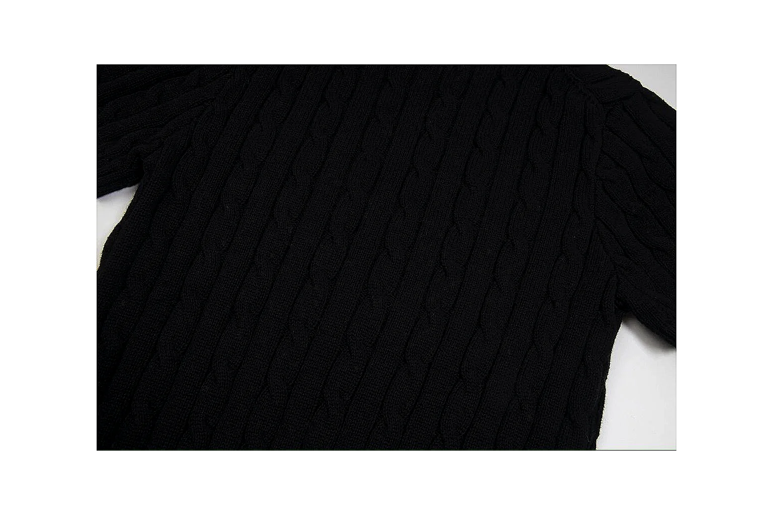 kakofindlist.com Polo Ralph Lauren Black Cable Knit Polo 0679 Black short-sleeve-knit product image thumbnail 4