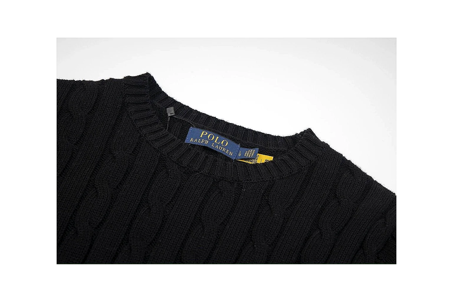 kakofindlist.com Polo Ralph Lauren Black Cable Knit Polo 0679 Black short-sleeve-knit product image thumbnail 5