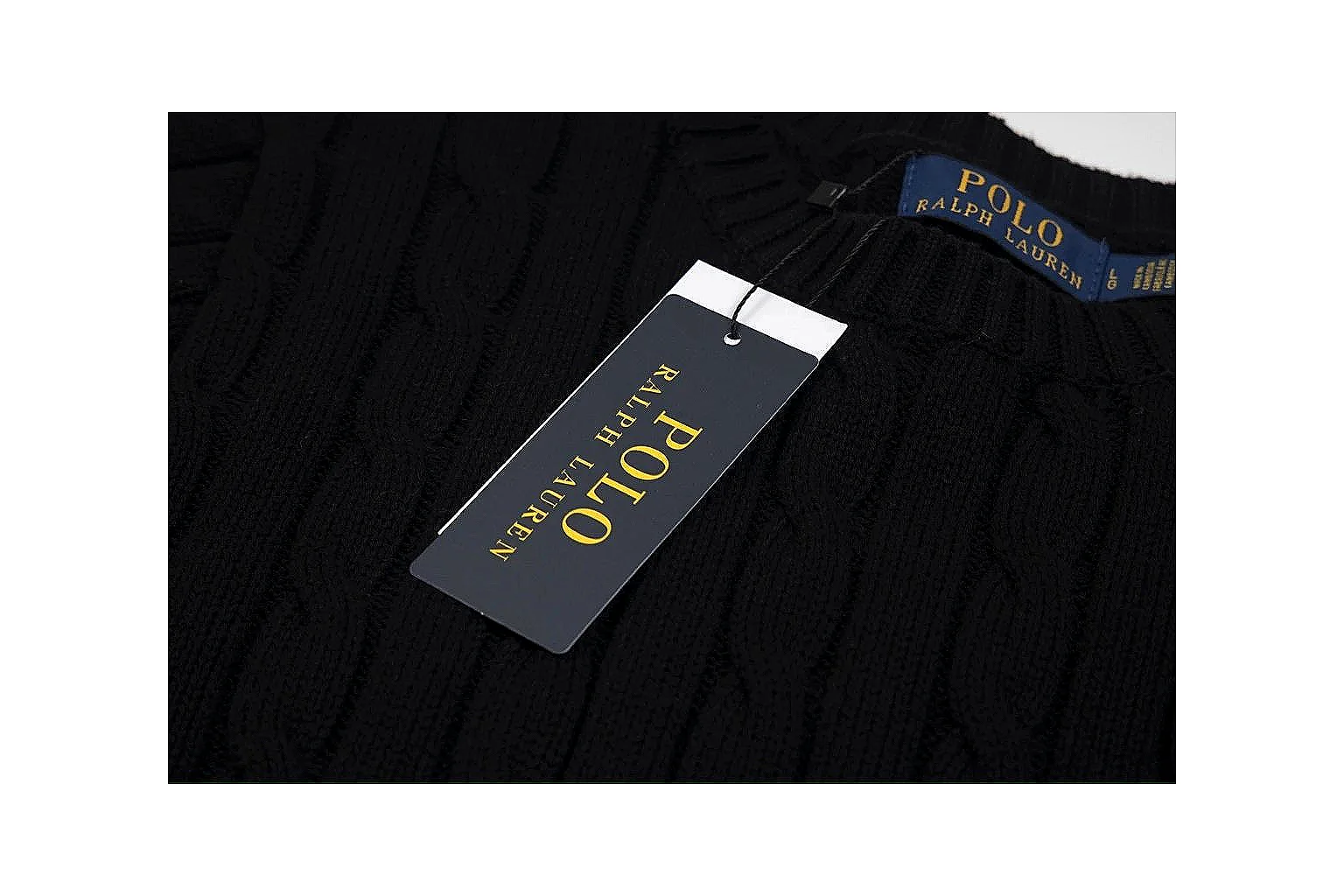 kakofindlist.com Polo Ralph Lauren Black Cable Knit Polo 0679 Black short-sleeve-knit product image thumbnail 6