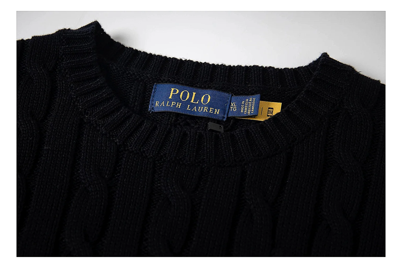 kakofindlist.com Polo Ralph Lauren Black Rib Cable Knit Polo 0872 Black short-sleeve-knit product image thumbnail 4