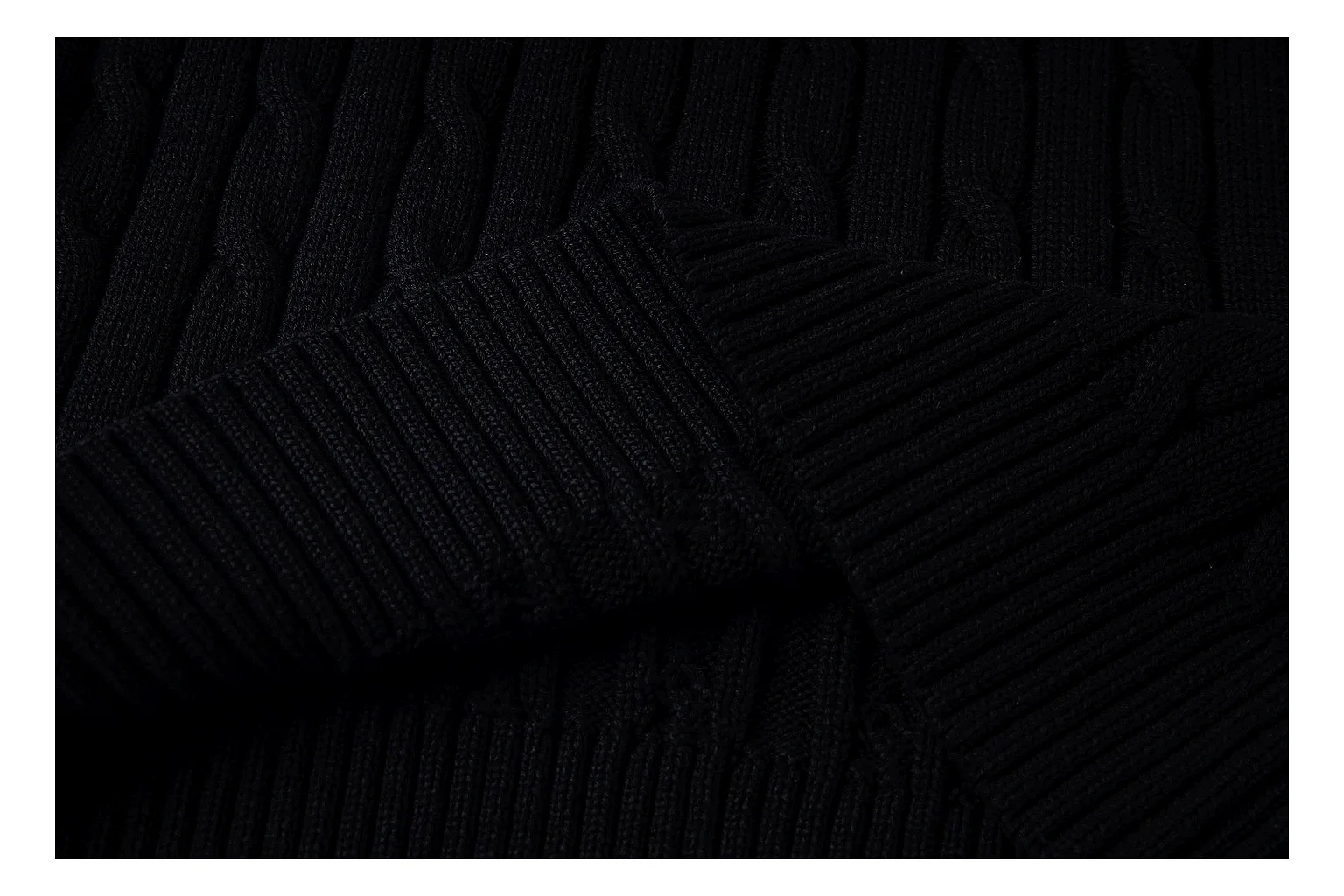 kakofindlist.com Polo Ralph Lauren Black Rib Cable Knit Polo 0872 Black short-sleeve-knit product image thumbnail 6
