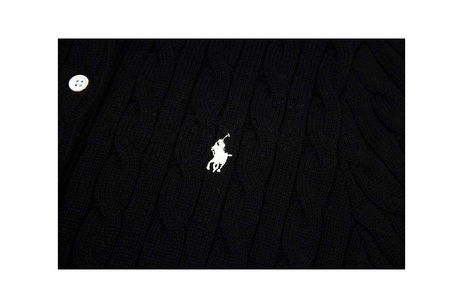 kakofindlist.com Polo Ralph Lauren Black Cable Knit Cardigan 0951 Black short-sleeve-knit product image thumbnail 4