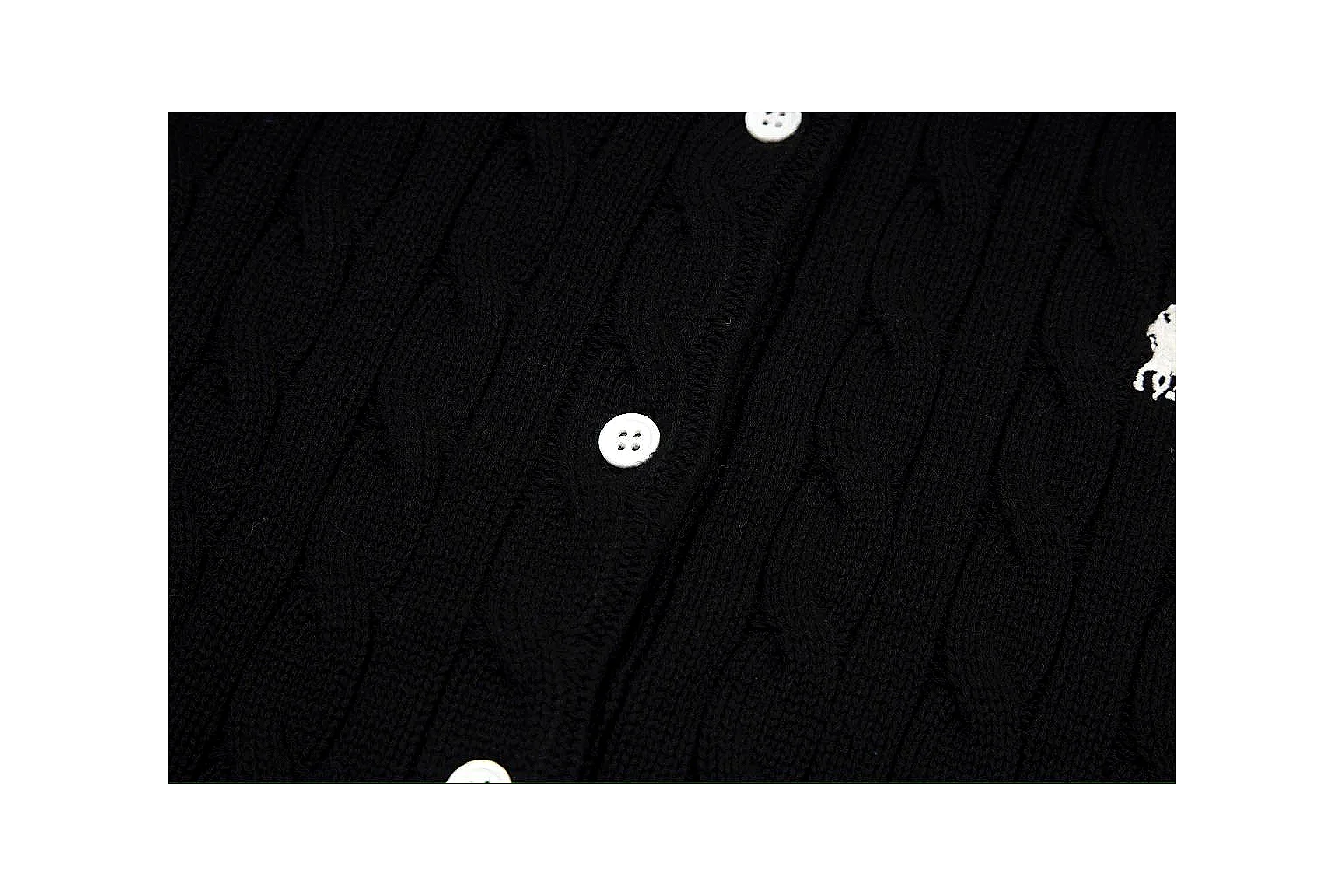 kakofindlist.com Polo Ralph Lauren Black Cable Knit Cardigan 0951 Black short-sleeve-knit product image thumbnail 6