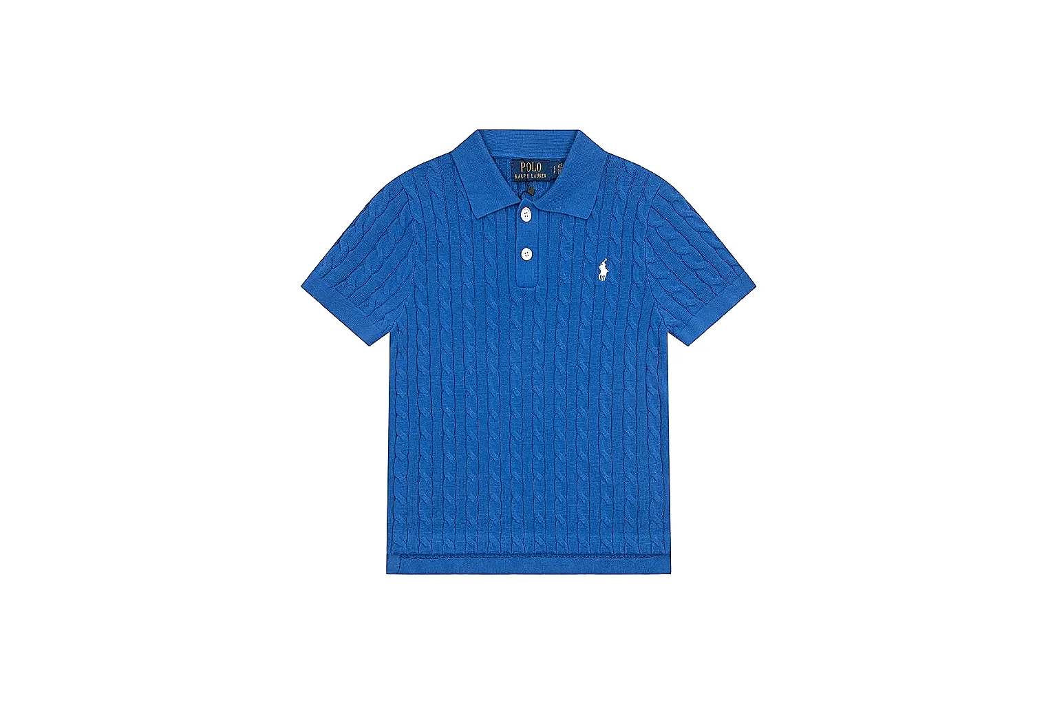 kakofindlist.com Polo Ralph Lauren Blue Cable Knit Polo 0981 Blue short-sleeve-knit product image thumbnail 2