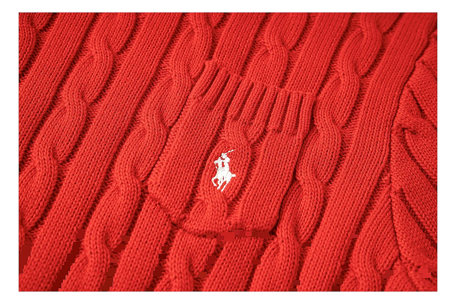 kakofindlist.com Polo Ralph Lauren Bright Red Cable Knit Polo 0769 Bright Red short-sleeve-knit product image