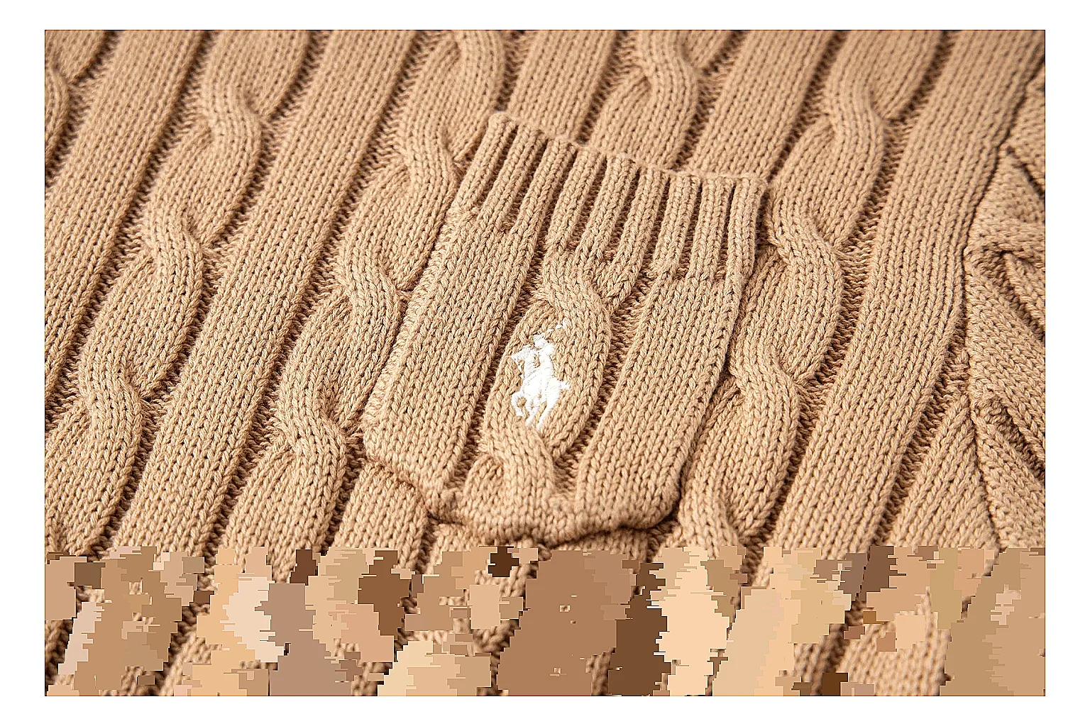 kakofindlist.com Polo Ralph Lauren Camel Cable Knit Polo 0830 Camel short-sleeve-knit product image