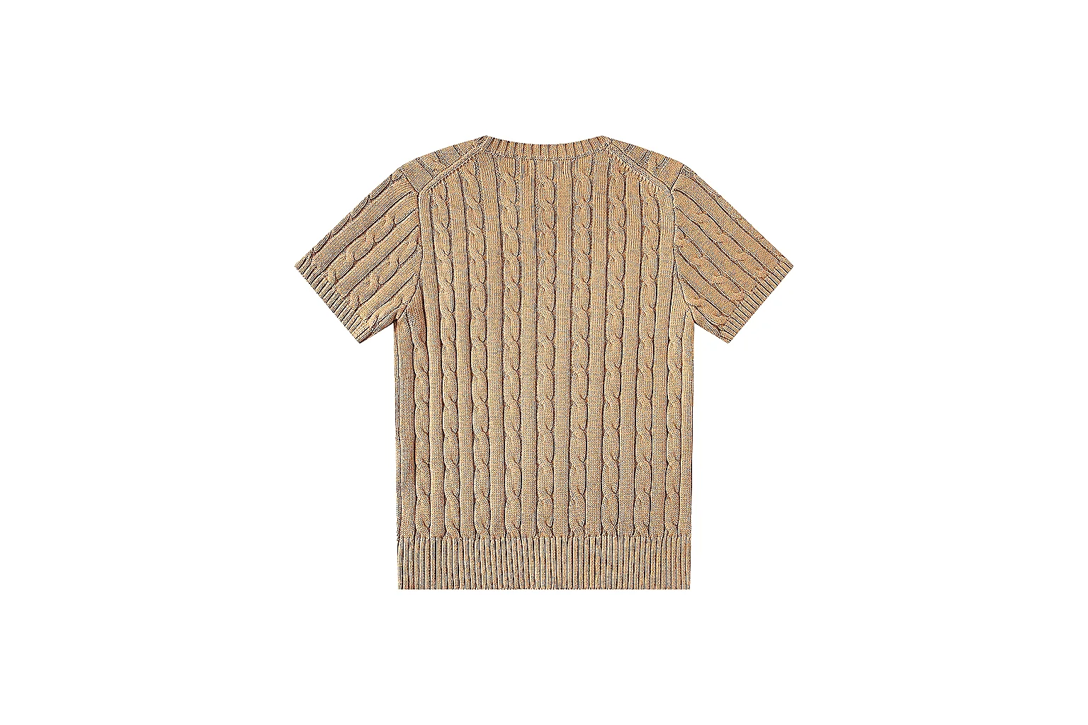 kakofindlist.com Polo Ralph Lauren Camel Cable Knit Polo 0830 Camel short-sleeve-knit product image thumbnail 3