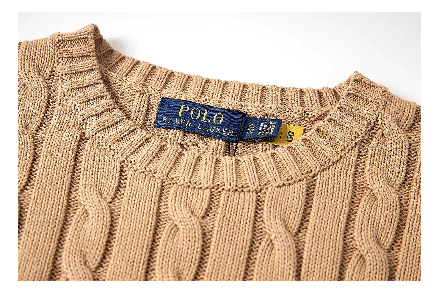 kakofindlist.com Polo Ralph Lauren Camel Cable Knit Polo 0830 Camel short-sleeve-knit product image thumbnail 4