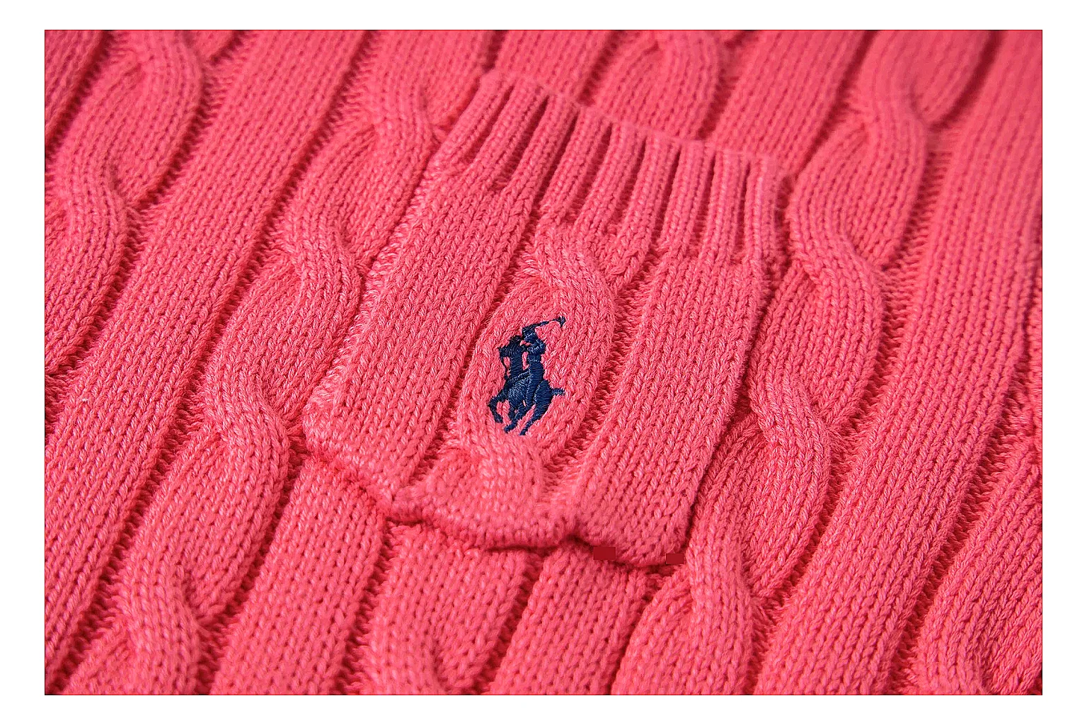 kakofindlist.com Polo Ralph Lauren Coral Cable Knit Polo 0820 Coral short-sleeve-knit product image