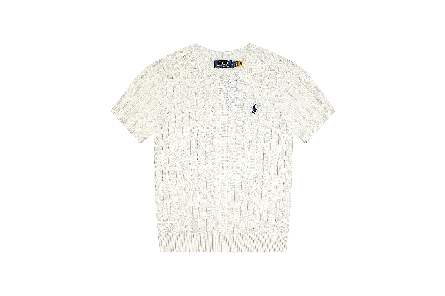 kakofindlist.com Polo Ralph Lauren Cream Cable Knit Polo 0689 Cream short-sleeve-knit product image