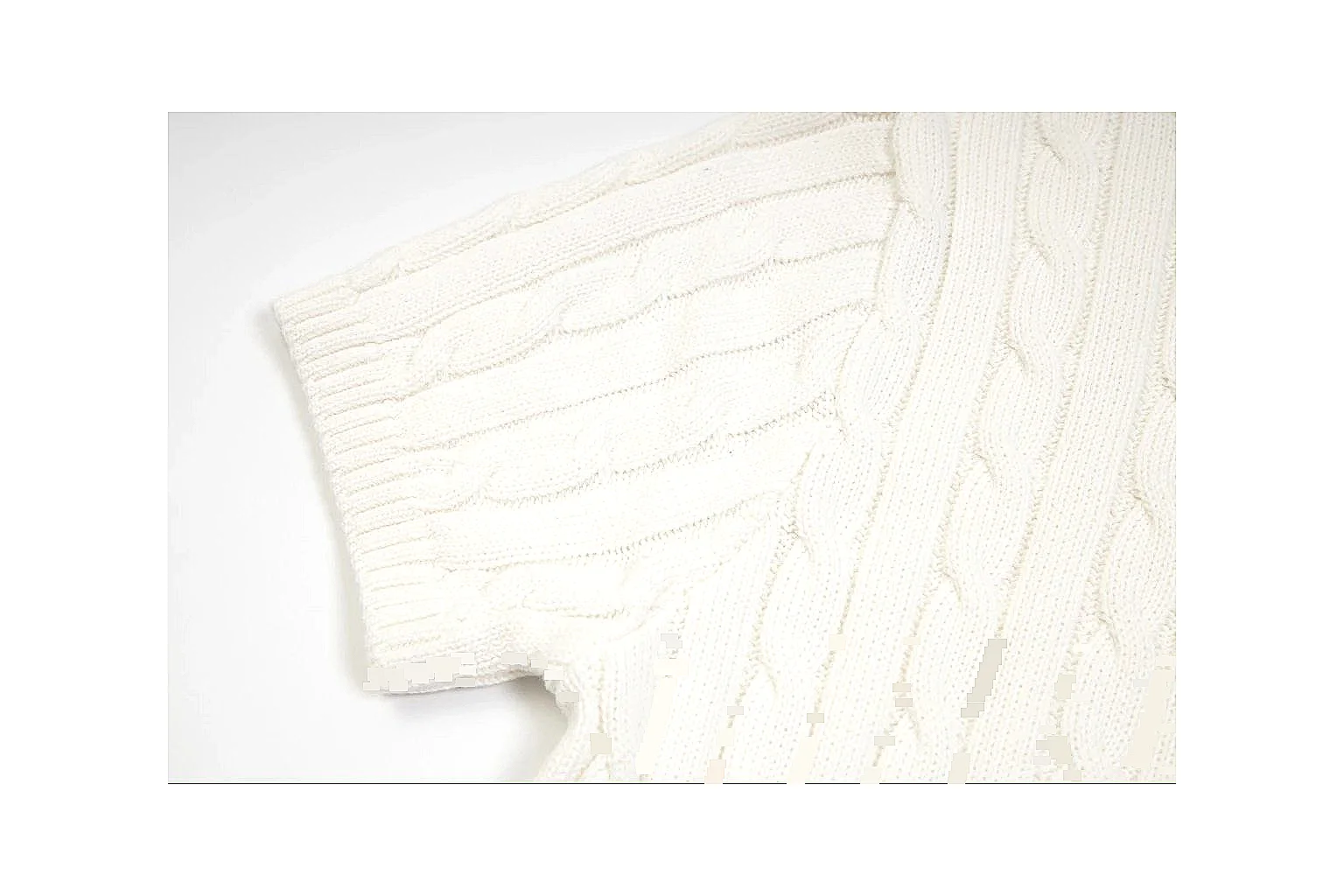 kakofindlist.com Polo Ralph Lauren Cream Cable Knit Polo 0689 Cream short-sleeve-knit product image thumbnail 2