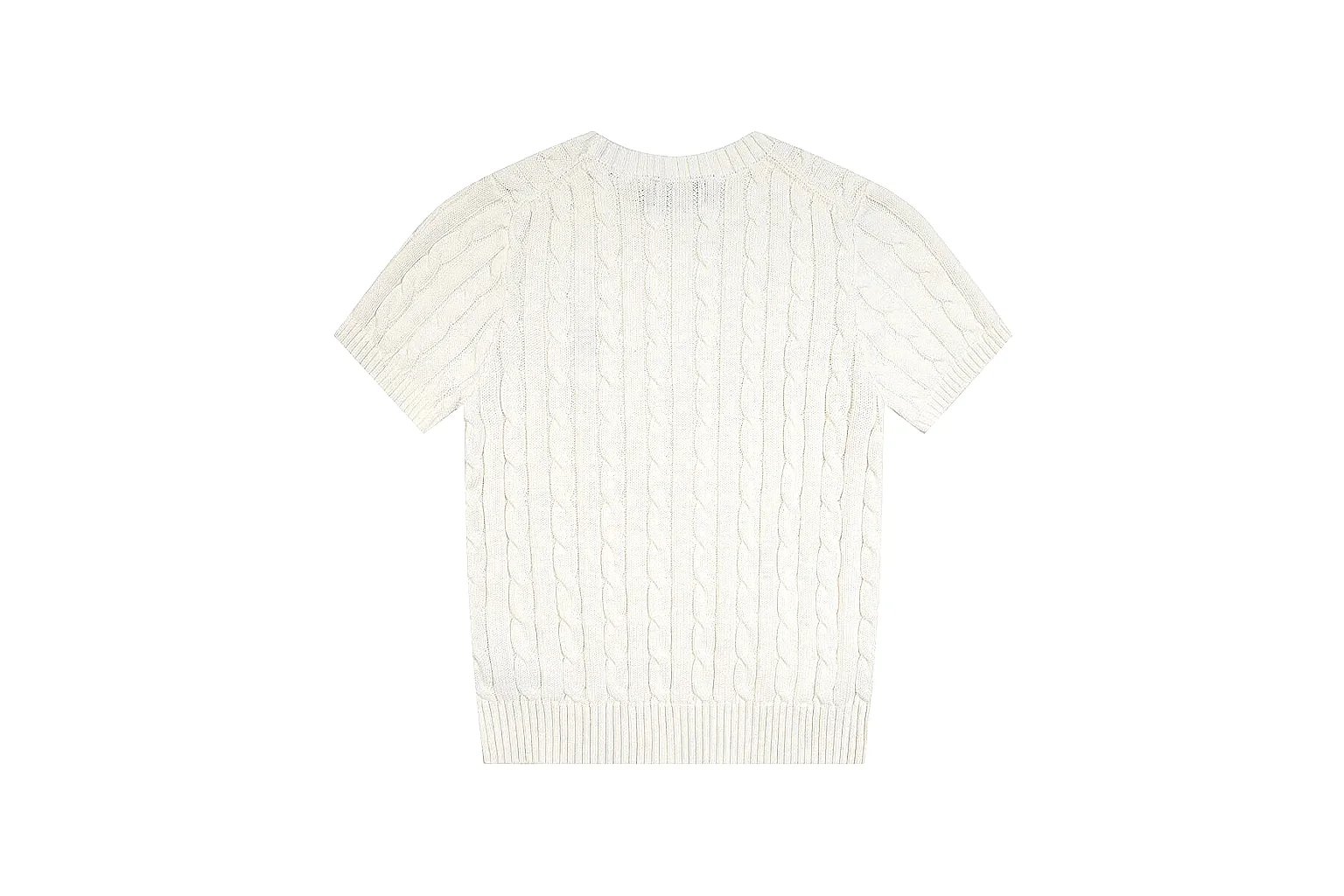kakofindlist.com Polo Ralph Lauren Cream Cable Knit Polo 0689 Cream short-sleeve-knit product image thumbnail 3