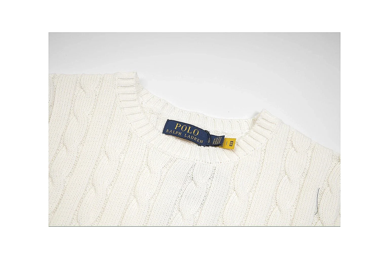 kakofindlist.com Polo Ralph Lauren Cream Cable Knit Polo 0689 Cream short-sleeve-knit product image thumbnail 4