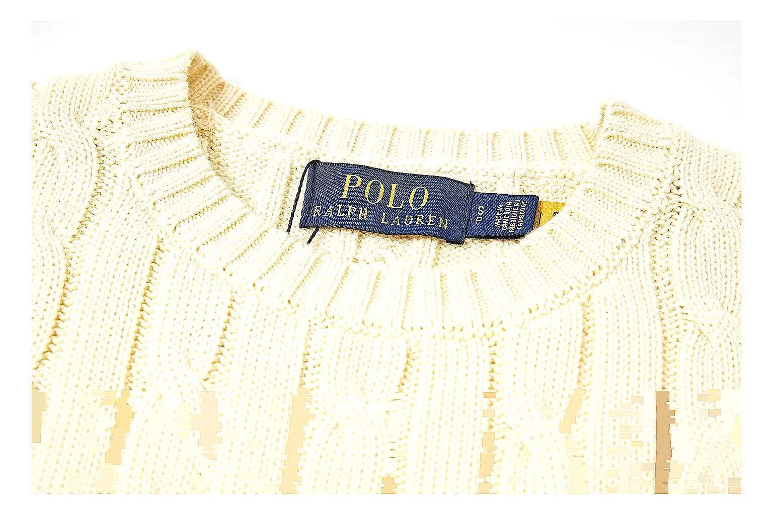 kakofindlist.com Polo Ralph Lauren Cream Cable Knit Polo 0906 Cream short-sleeve-knit product image