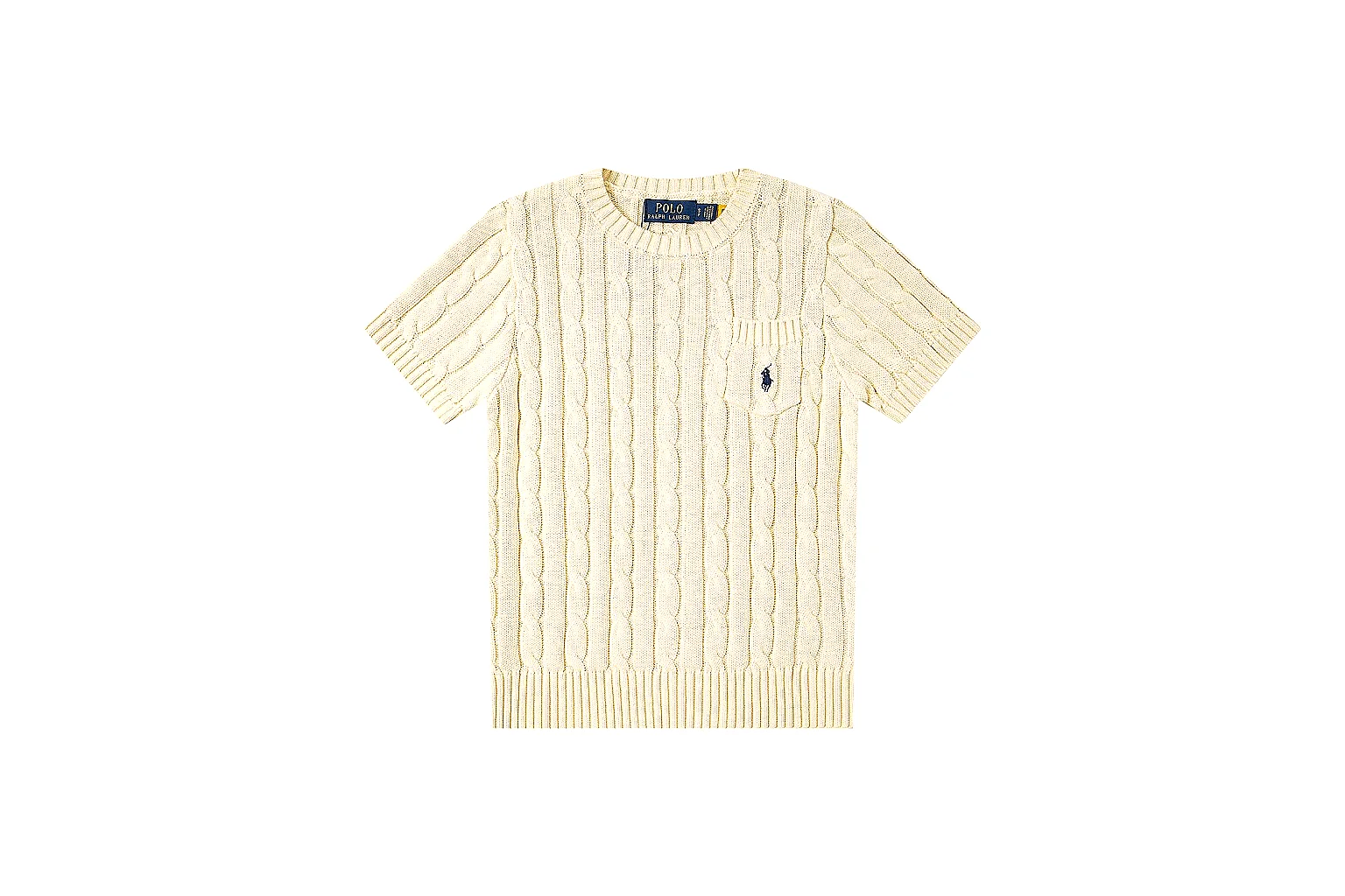 kakofindlist.com Polo Ralph Lauren Cream Cable Knit Polo 0906 Cream short-sleeve-knit product image thumbnail 2