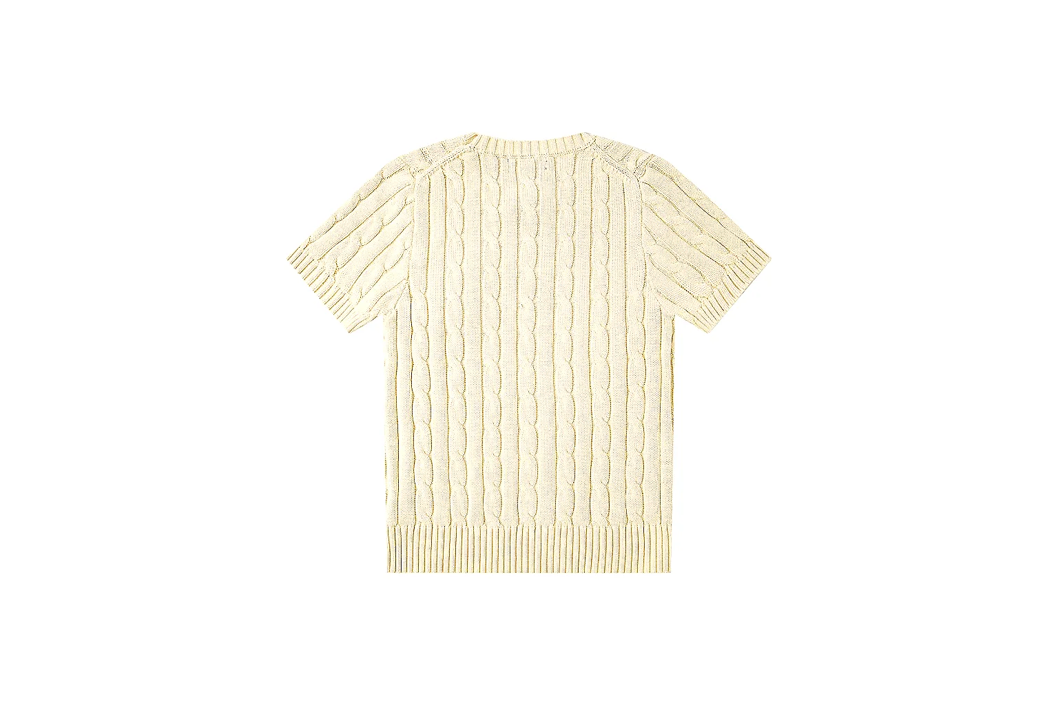kakofindlist.com Polo Ralph Lauren Cream Cable Knit Polo 0906 Cream short-sleeve-knit product image thumbnail 3