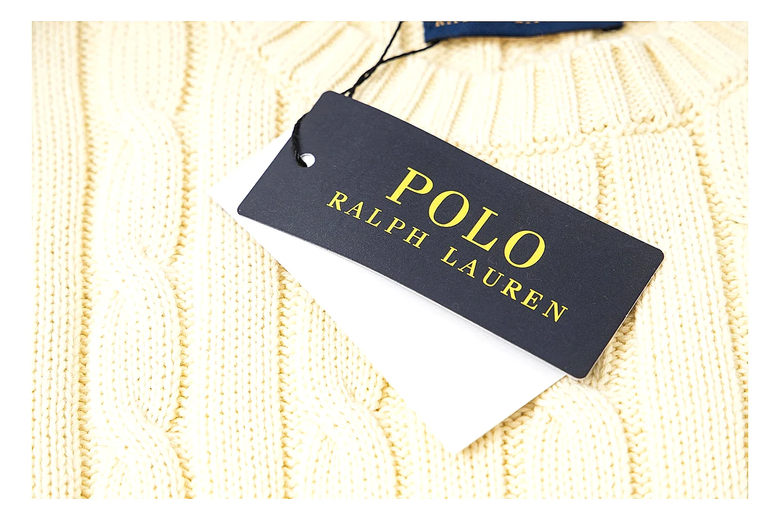 kakofindlist.com Polo Ralph Lauren Cream Cable Knit Polo 0906 Cream short-sleeve-knit product image thumbnail 4