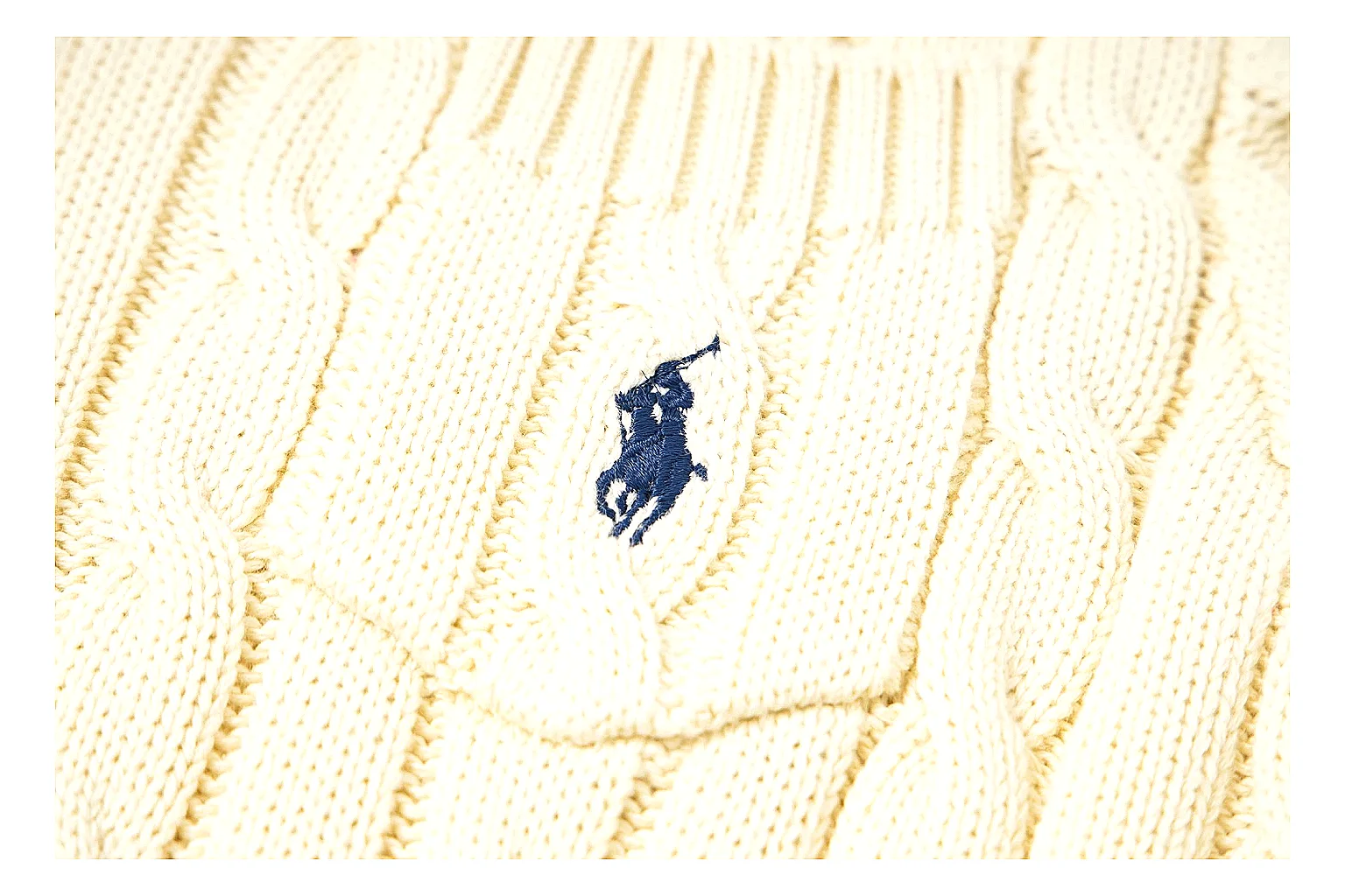 kakofindlist.com Polo Ralph Lauren Cream Cable Knit Polo 0906 Cream short-sleeve-knit product image thumbnail 5
