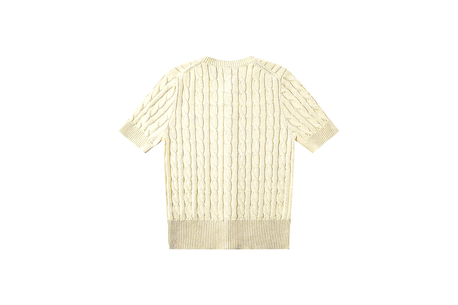 kakofindlist.com Polo Ralph Lauren Cream Cable Knit Cardigan 0975 Cream Yellow short-sleeve-knit product image thumbnail 3