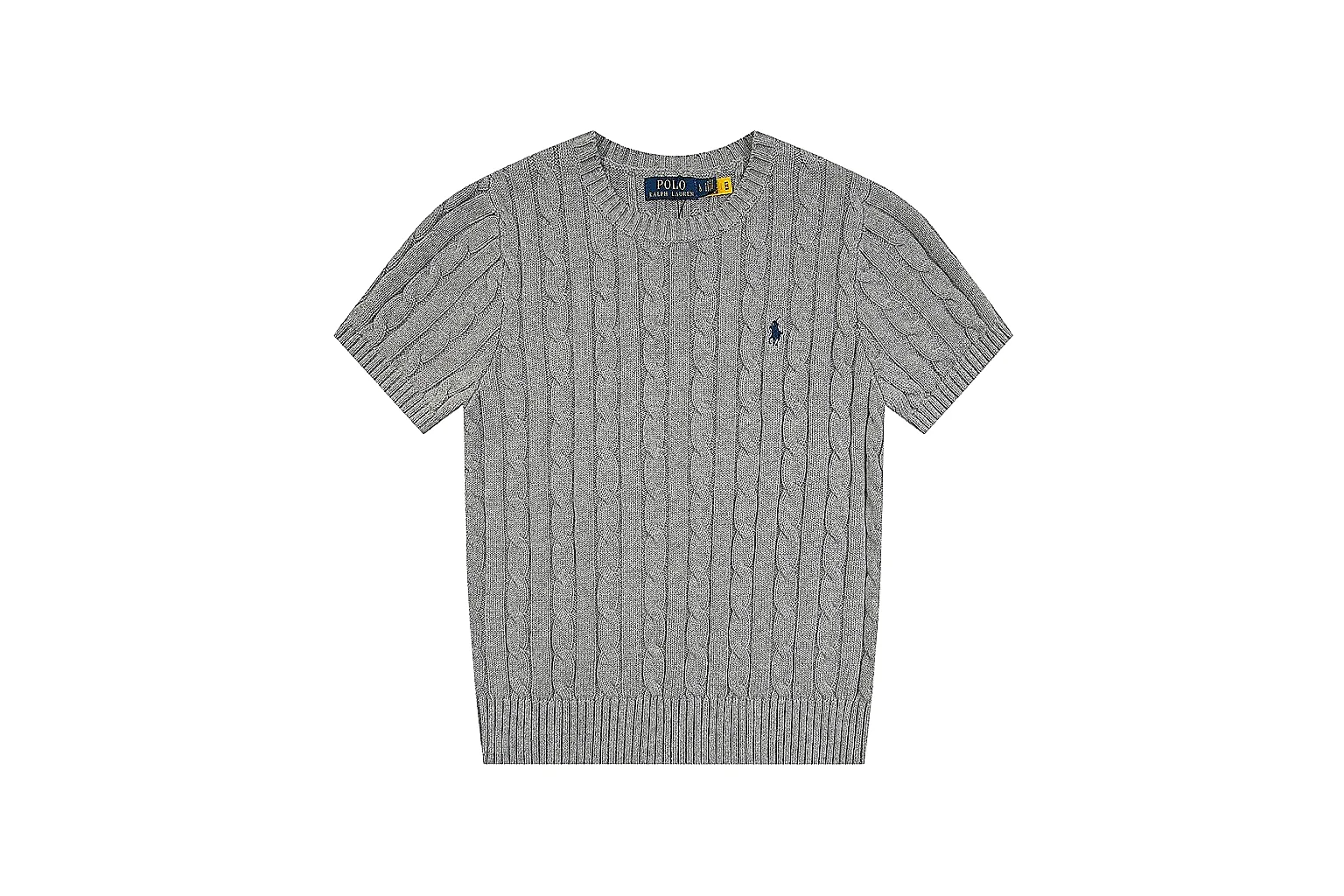 kakofindlist.com Polo Ralph Lauren Grey Cable Knit Polo 0623 Grey short-sleeve-knit product image