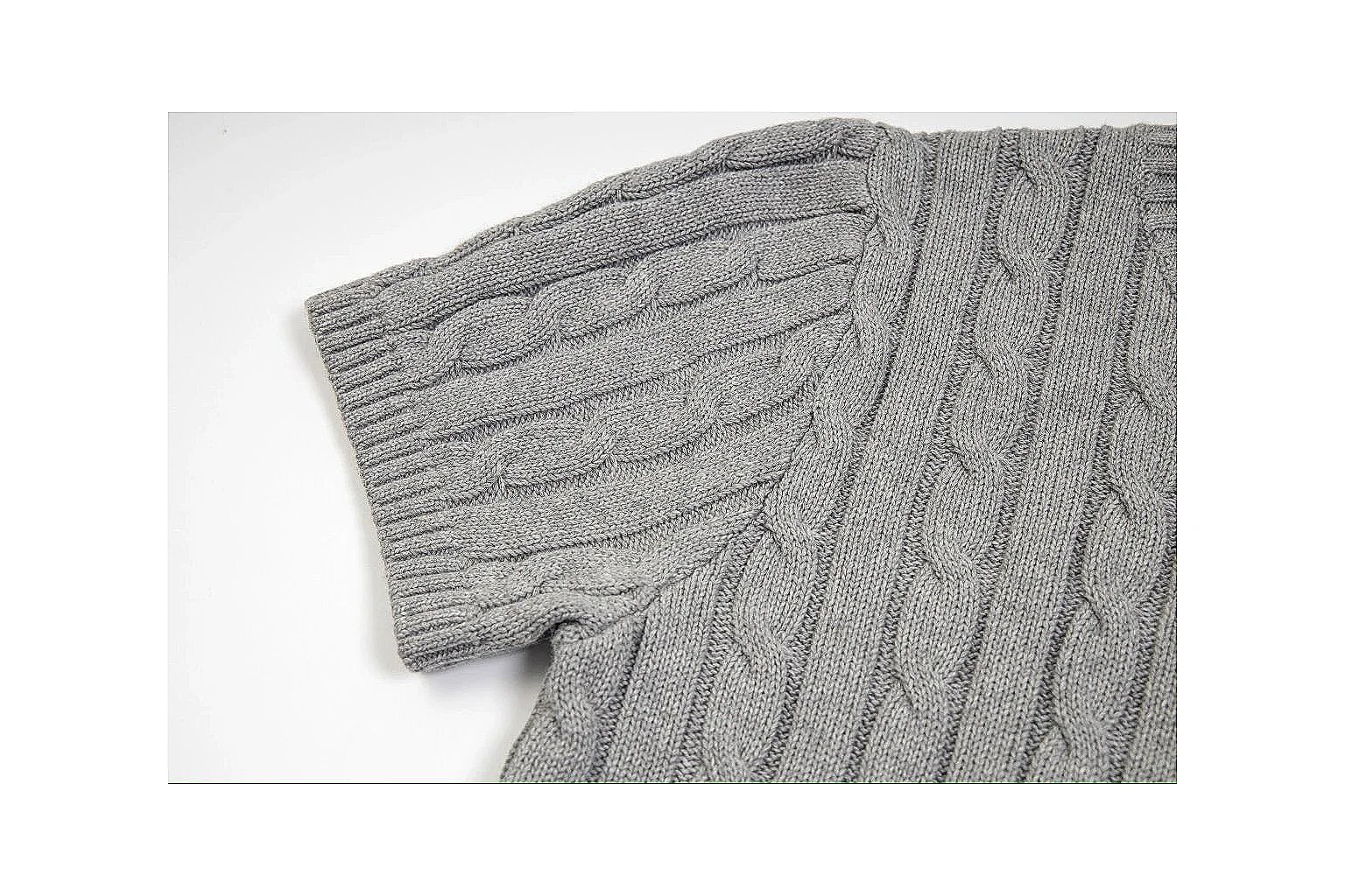 kakofindlist.com Polo Ralph Lauren Grey Cable Knit Polo 0623 Grey short-sleeve-knit product image thumbnail 4