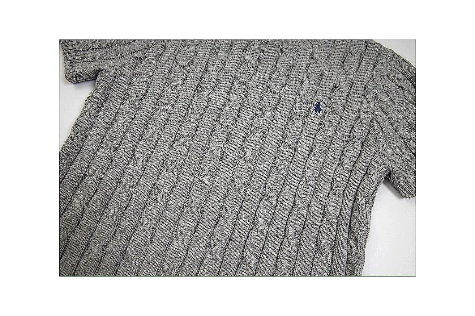 kakofindlist.com Polo Ralph Lauren Grey Cable Knit Polo 0623 Grey short-sleeve-knit product image thumbnail 5
