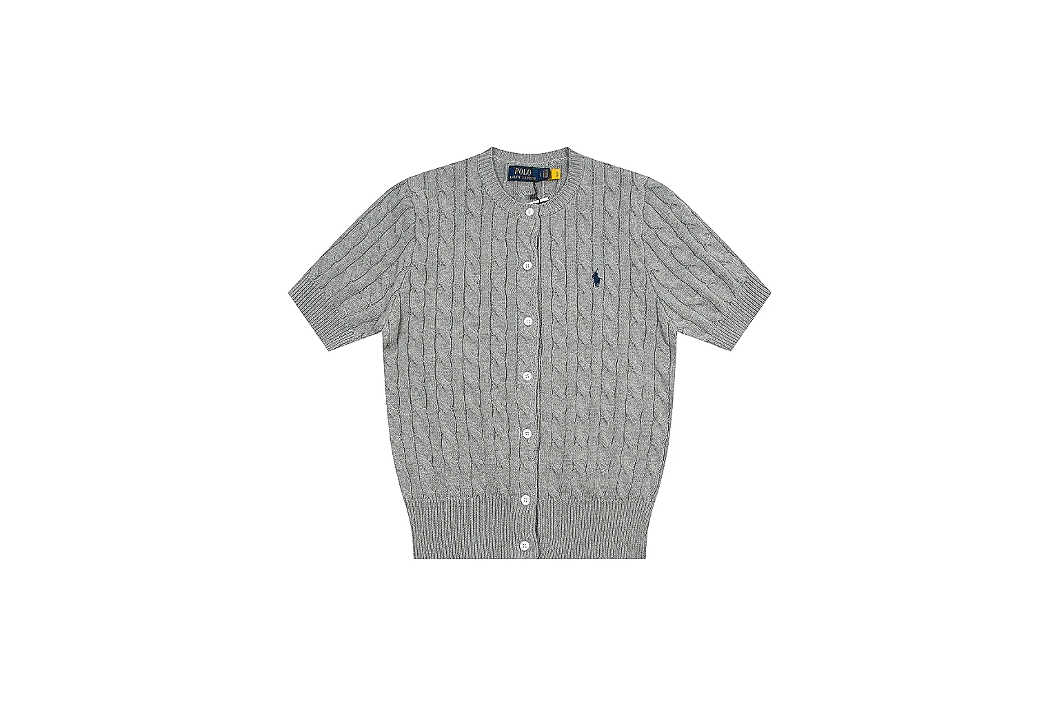 kakofindlist.com Polo Ralph Lauren Grey Cable Knit Cardigan 0931 Grey short-sleeve-knit product image thumbnail 2