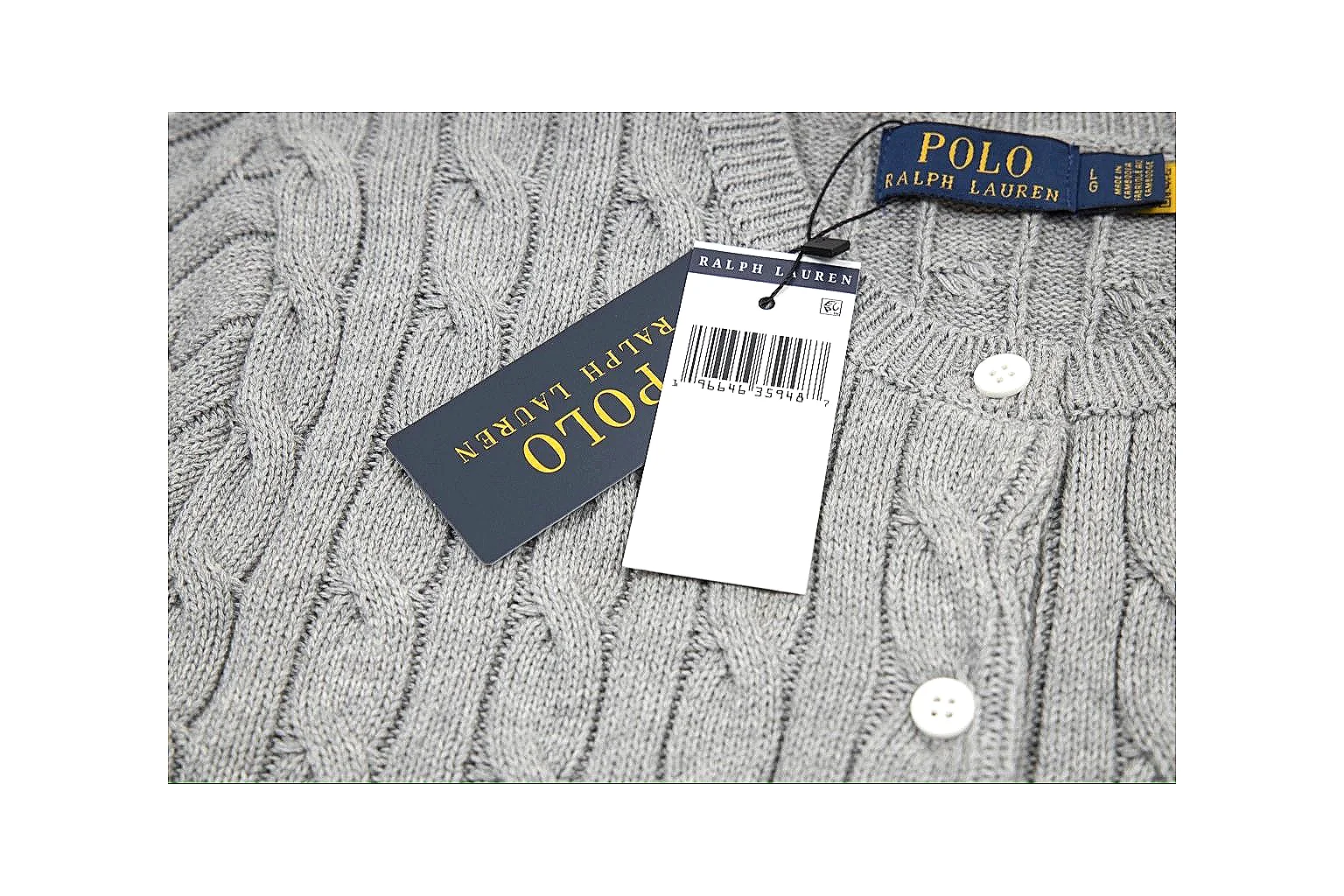 kakofindlist.com Polo Ralph Lauren Grey Cable Knit Cardigan 0931 Grey short-sleeve-knit product image thumbnail 5