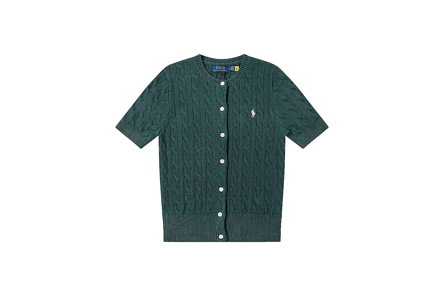 kakofindlist.com Polo Ralph Lauren Forest Green Cable Knit Cardigan 0970 Forest Green short-sleeve-knit product image thumbnail 2