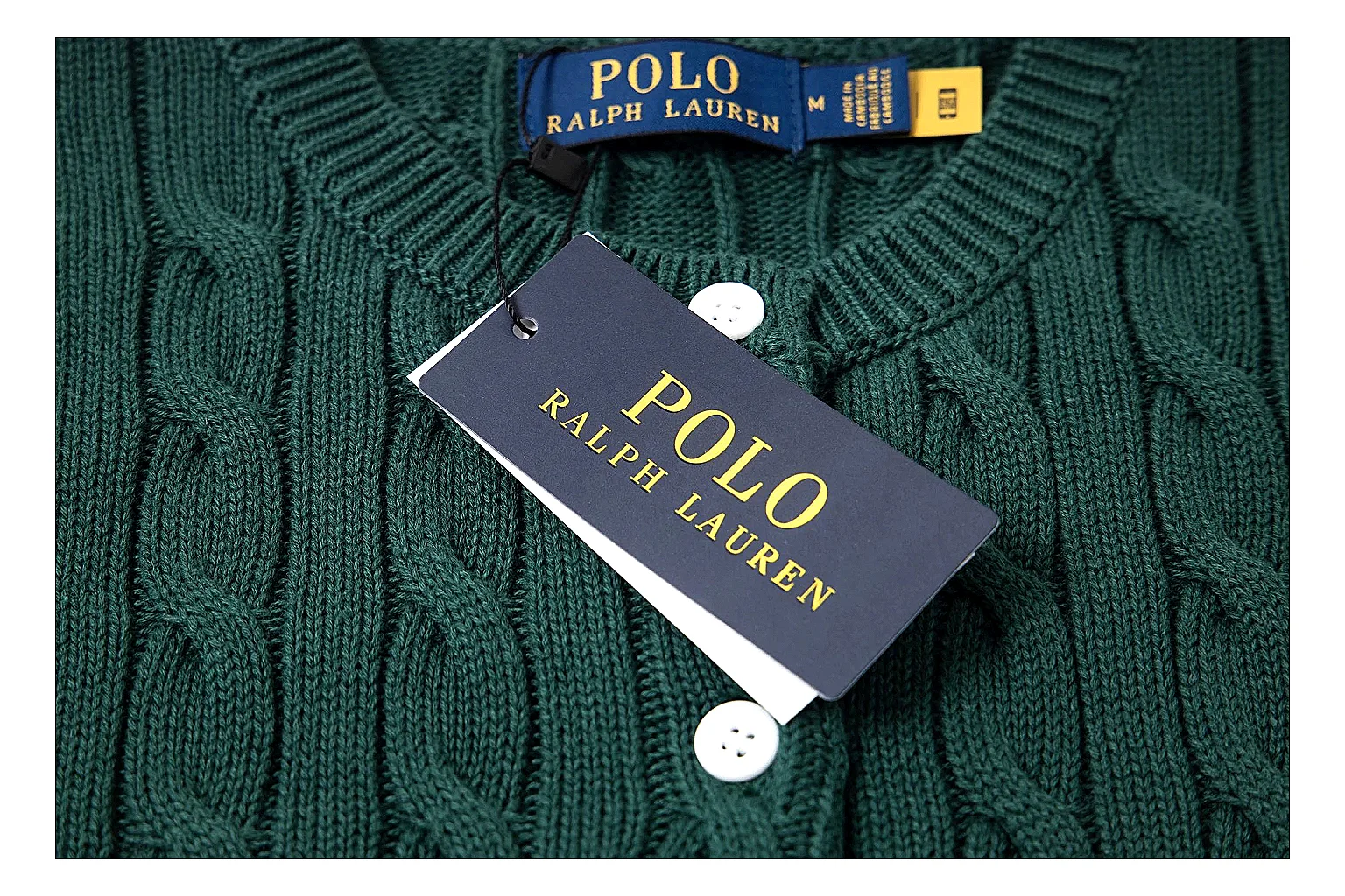 kakofindlist.com Polo Ralph Lauren Forest Green Cable Knit Cardigan 0970 Forest Green short-sleeve-knit product image thumbnail 5